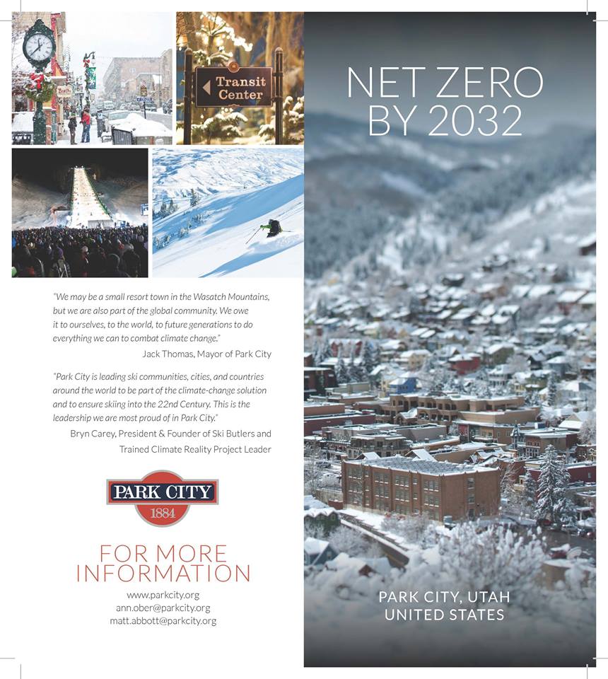 Park City climate change net zero emissions flier